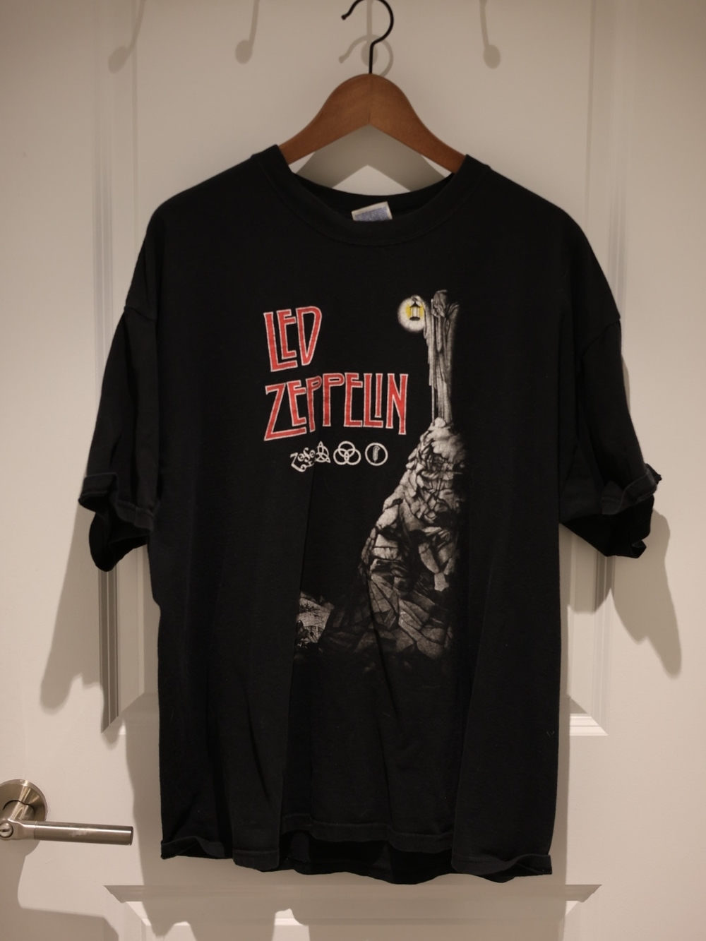 Vintage Black Led Zeppelin Tee with Red Logo